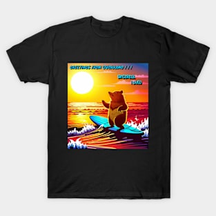 QUOKKA CUTE FUNNY SURFING IT UP DURING SUNSET T-Shirt